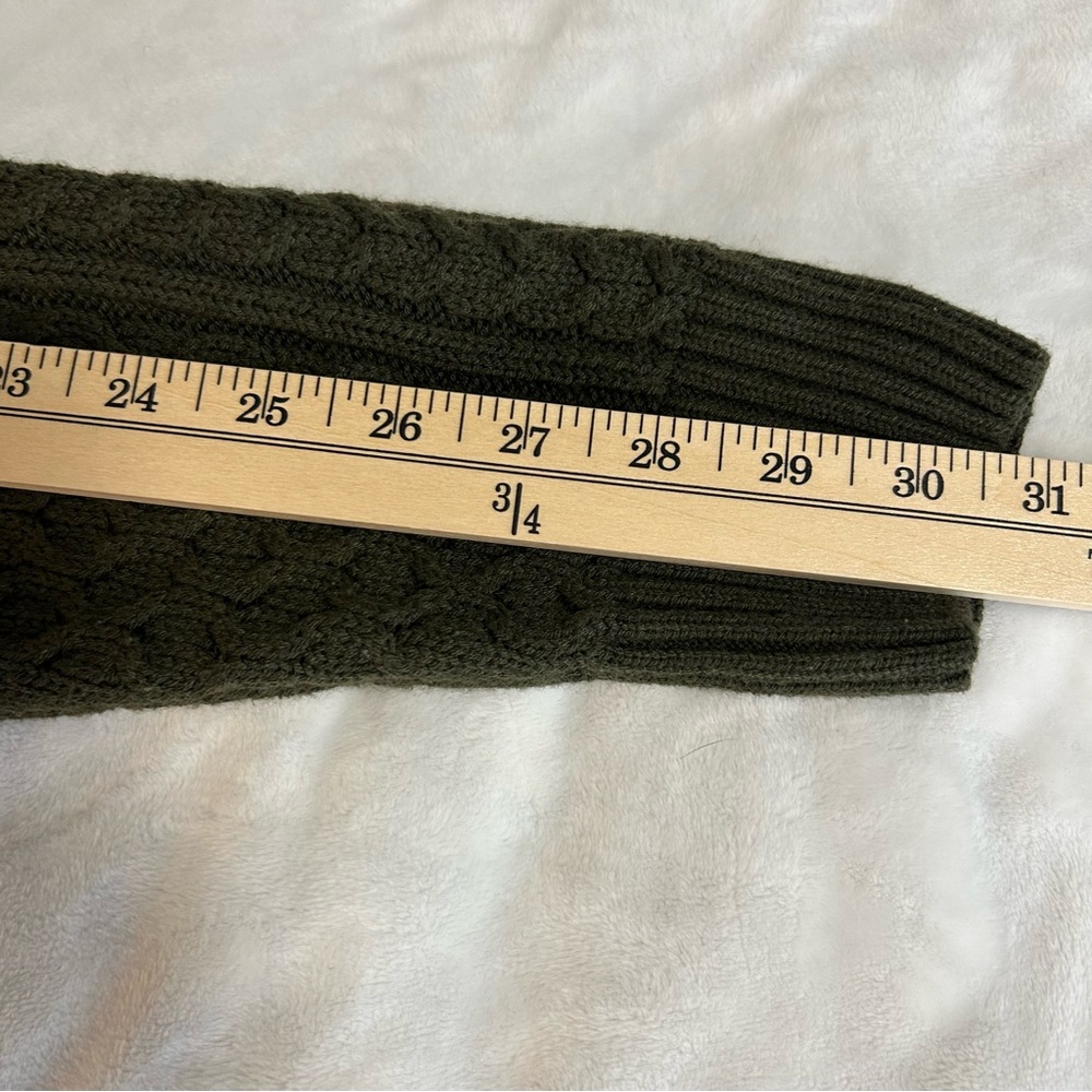 Nike Men's Swoosh Cable Knit Turtleneck Sweater Army Green sz S Athleisure - Picture 10 of 10